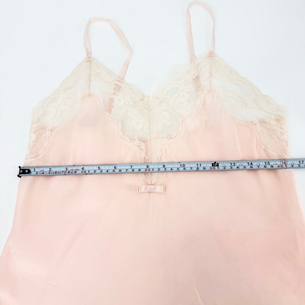 Vtg Barbizon Pink Lace Camisole Satin Lingerie Top Coquette Romantic Balletcore - Picture 10 of 16